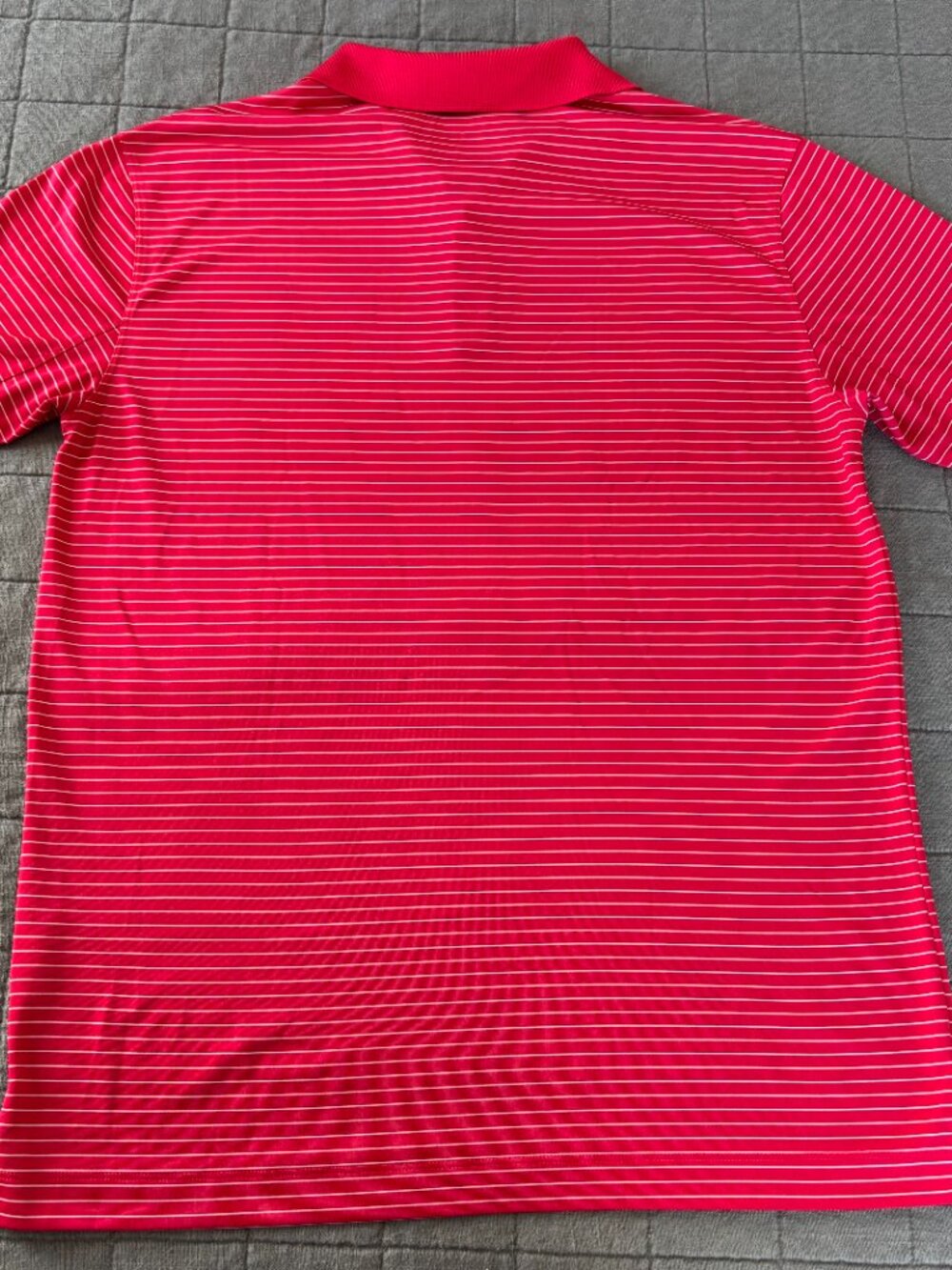 Nike Golf Performance Polo Shirt Red White Striped Short Sleeve Men's Medium EUC - Picture 6 of 6